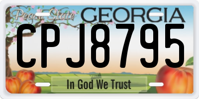 GA license plate CPJ8795