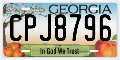 GA license plate CPJ8796