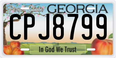 GA license plate CPJ8799