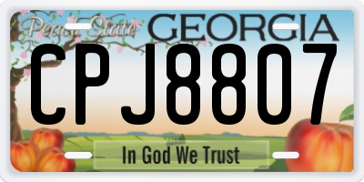 GA license plate CPJ8807