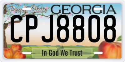 GA license plate CPJ8808