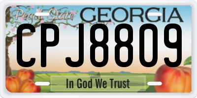 GA license plate CPJ8809