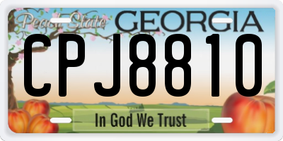 GA license plate CPJ8810