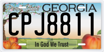 GA license plate CPJ8811