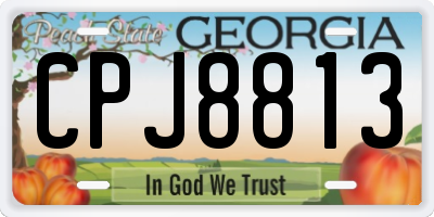 GA license plate CPJ8813