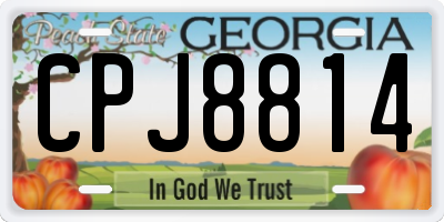 GA license plate CPJ8814