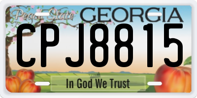 GA license plate CPJ8815