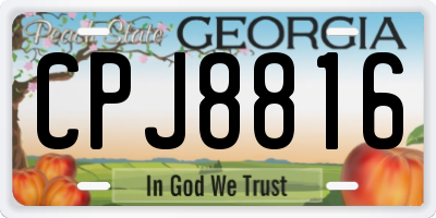 GA license plate CPJ8816