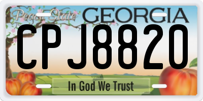 GA license plate CPJ8820