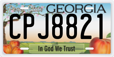 GA license plate CPJ8821