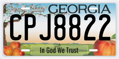 GA license plate CPJ8822