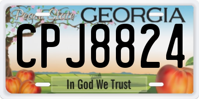 GA license plate CPJ8824