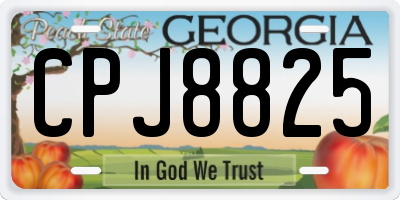 GA license plate CPJ8825