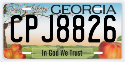 GA license plate CPJ8826