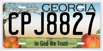 GA license plate CPJ8827
