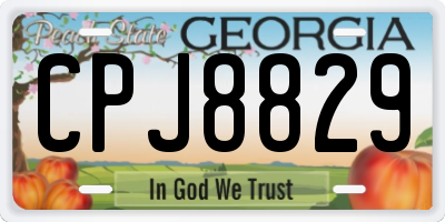 GA license plate CPJ8829