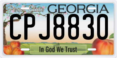 GA license plate CPJ8830