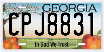 GA license plate CPJ8831
