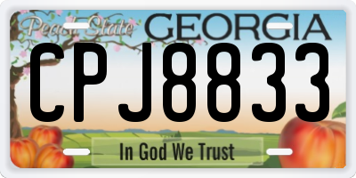 GA license plate CPJ8833