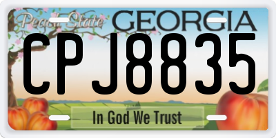 GA license plate CPJ8835