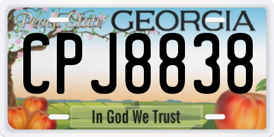 GA license plate CPJ8838