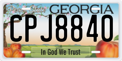 GA license plate CPJ8840