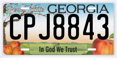 GA license plate CPJ8843
