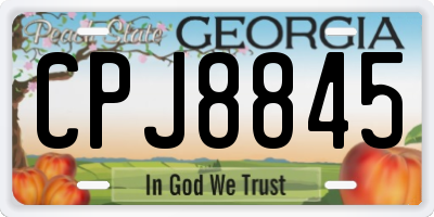 GA license plate CPJ8845