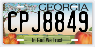GA license plate CPJ8849