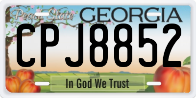 GA license plate CPJ8852