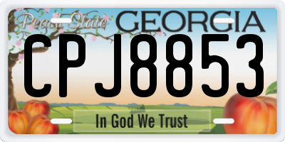 GA license plate CPJ8853