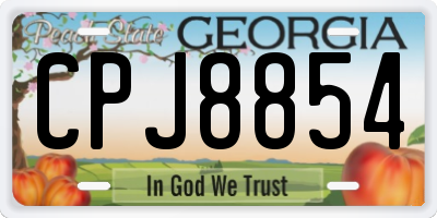 GA license plate CPJ8854