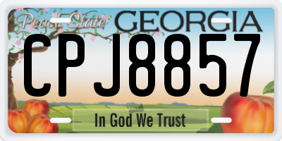 GA license plate CPJ8857