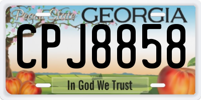 GA license plate CPJ8858