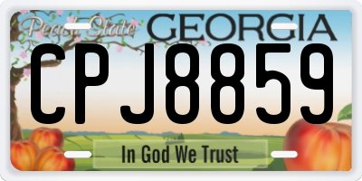 GA license plate CPJ8859