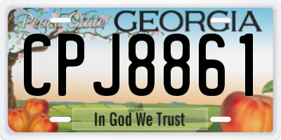 GA license plate CPJ8861