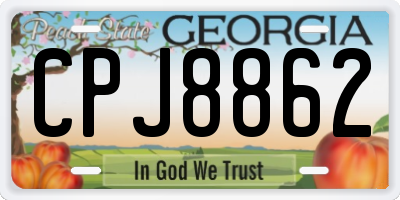 GA license plate CPJ8862