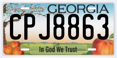 GA license plate CPJ8863