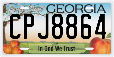 GA license plate CPJ8864
