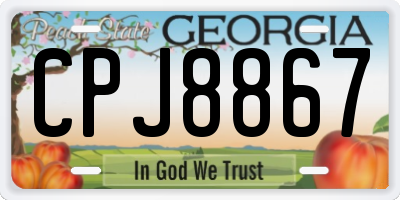 GA license plate CPJ8867