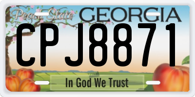 GA license plate CPJ8871