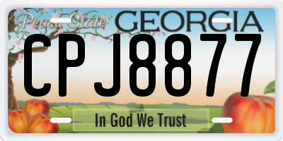 GA license plate CPJ8877