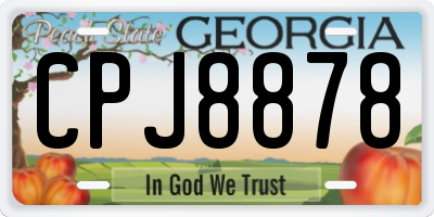 GA license plate CPJ8878
