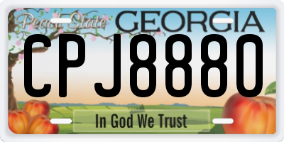 GA license plate CPJ8880