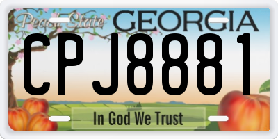 GA license plate CPJ8881