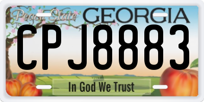GA license plate CPJ8883