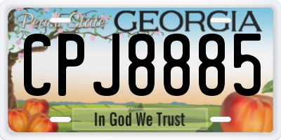 GA license plate CPJ8885