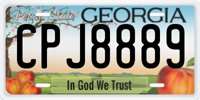 GA license plate CPJ8889