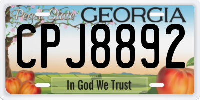 GA license plate CPJ8892