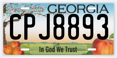 GA license plate CPJ8893